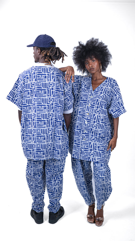 Ensemble kimono & Pantalon SANKOFA AZUR