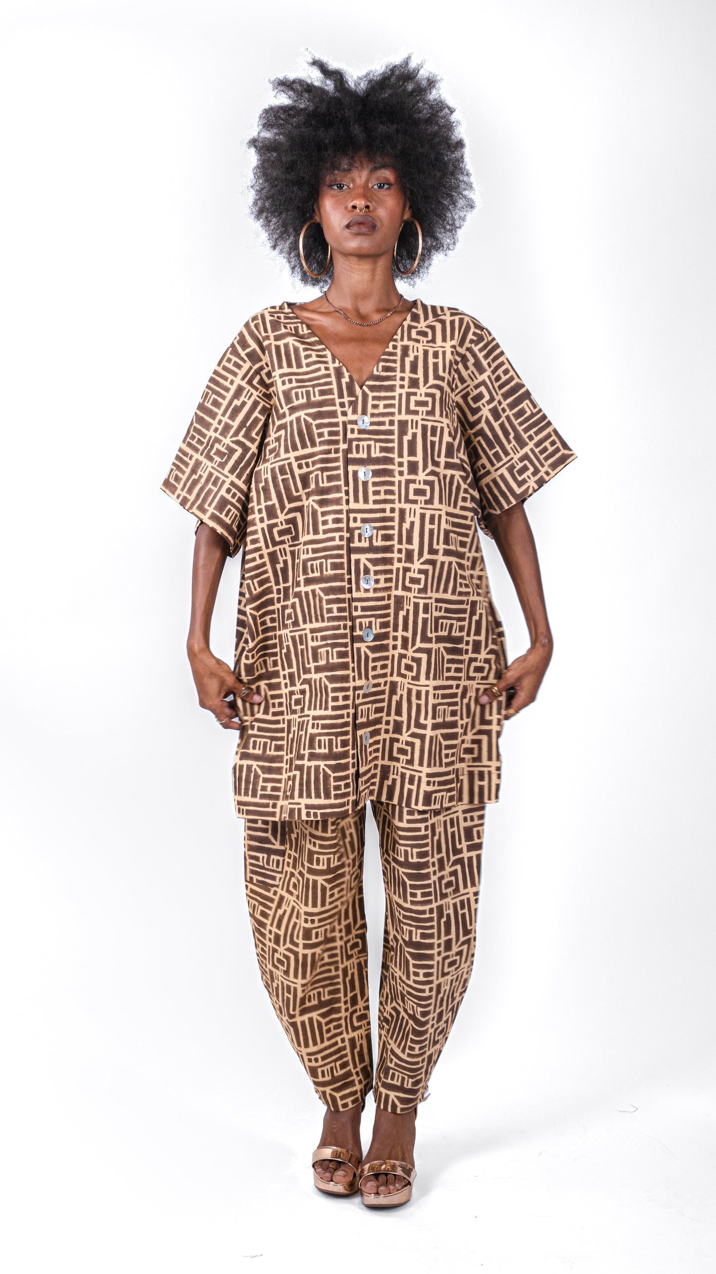 Ensemble kimono & Pantalon SANKOFA MOKA