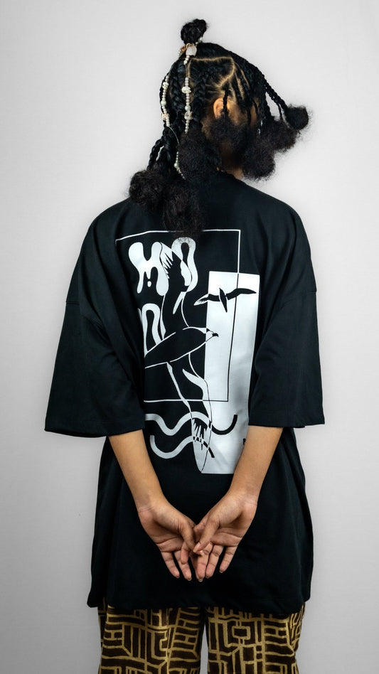 Tee-Shirt oversize noir by Pikio